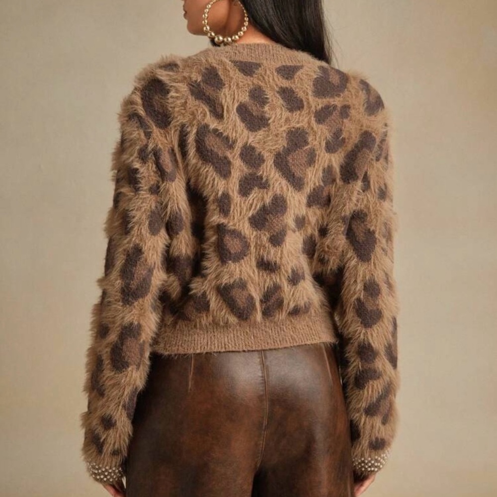 Anewsta Brown Leopard Print Sweater - Picture 4 of 6